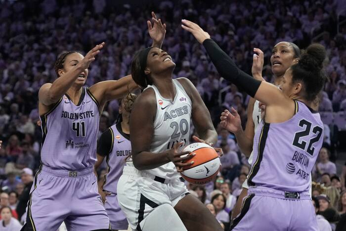 Burton's 3-pointer with 41 seconds left helps send Valkyries past Aces ...
