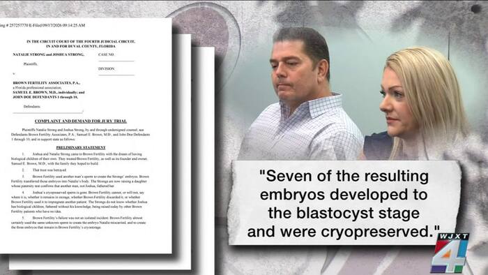 Florida couple&rsquo;s lawsuit against Jacksonville fertility clinic claims DNA test revealed wrong sperm used in IVF