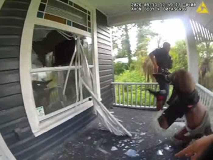 Police bodycam shows Sanford man jumping through window to evade officers