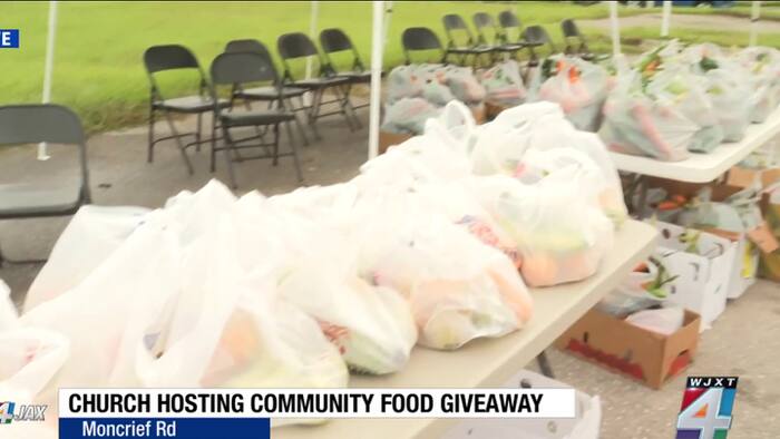 Church hosts free food giveaway for Moncrief families until noon Thursday