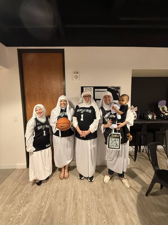 Dressed as the Spurs Nuns (aka Salesian Sisters) for the office Halloween party 