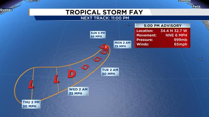 Tropical Storm Fay could become the first hurricane of the 2026 Atlantic hurricane season
