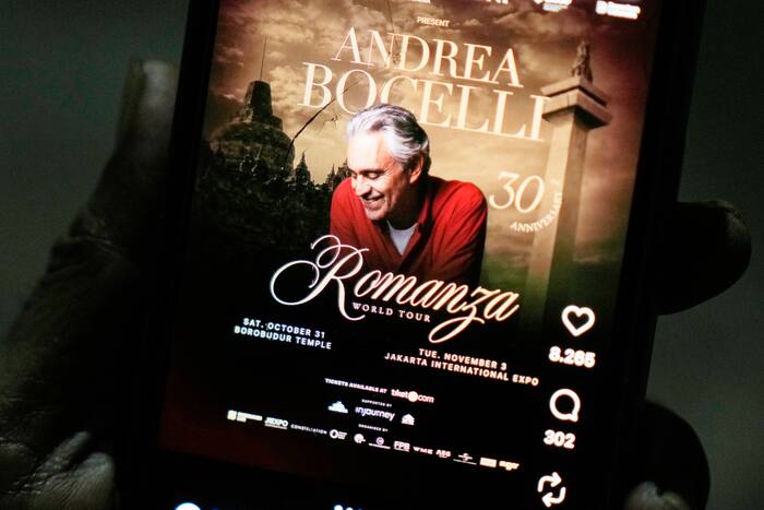 Andrea Bocelli's Indonesia concerts to proceed despite Muslim clerics' opposition