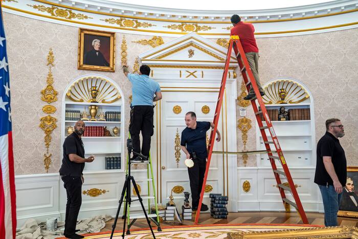 Museum's replica Oval Office redesigned with Trump's golden aesthetic