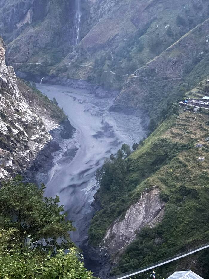 Flash flood in northern Nepal evacuates villages along Budhi Gandaki