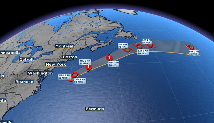 Subtropical Storm Josephine Forms Off US East Coast