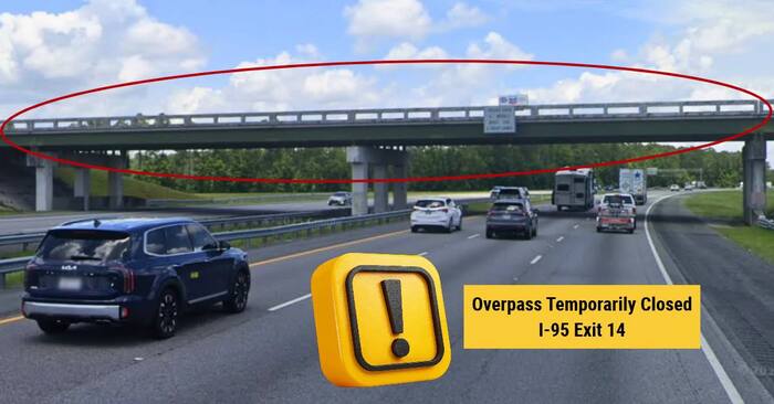 Traffic Alert: I-95 overpass at Exit 14 in Woodbine is temporarily closed after accident
