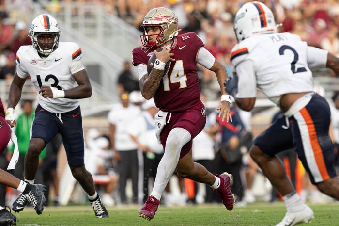 Daniels sets FSU quarterback record in rout of Virginia