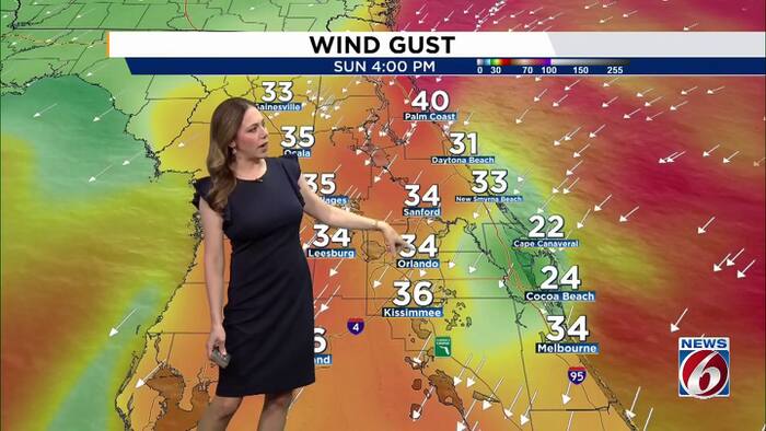 Wind gusts up to 40 mph possible this weekend as showers return