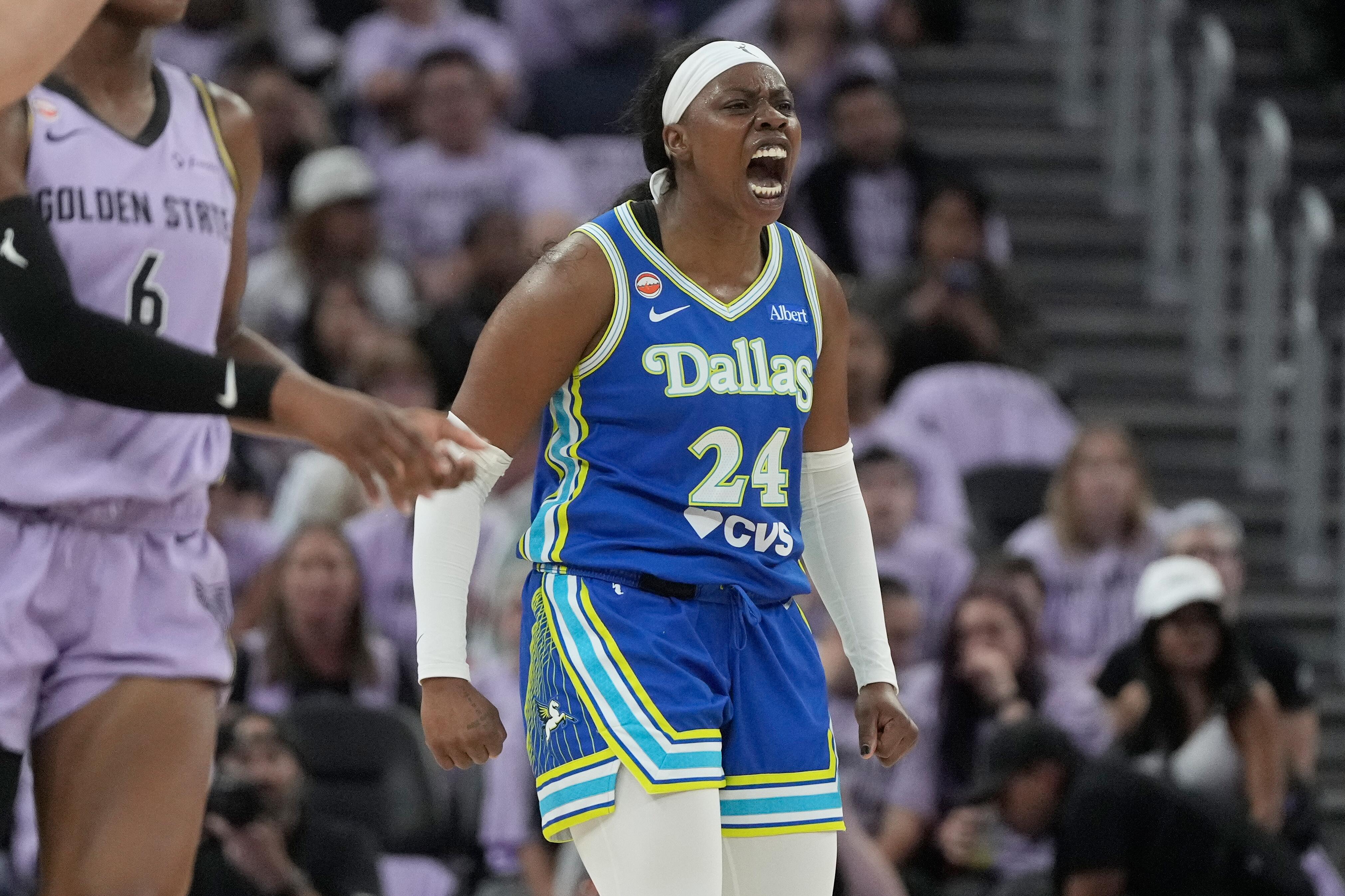 Dallas Wings playoff action against Golden State during the deciding 2026 first-round series