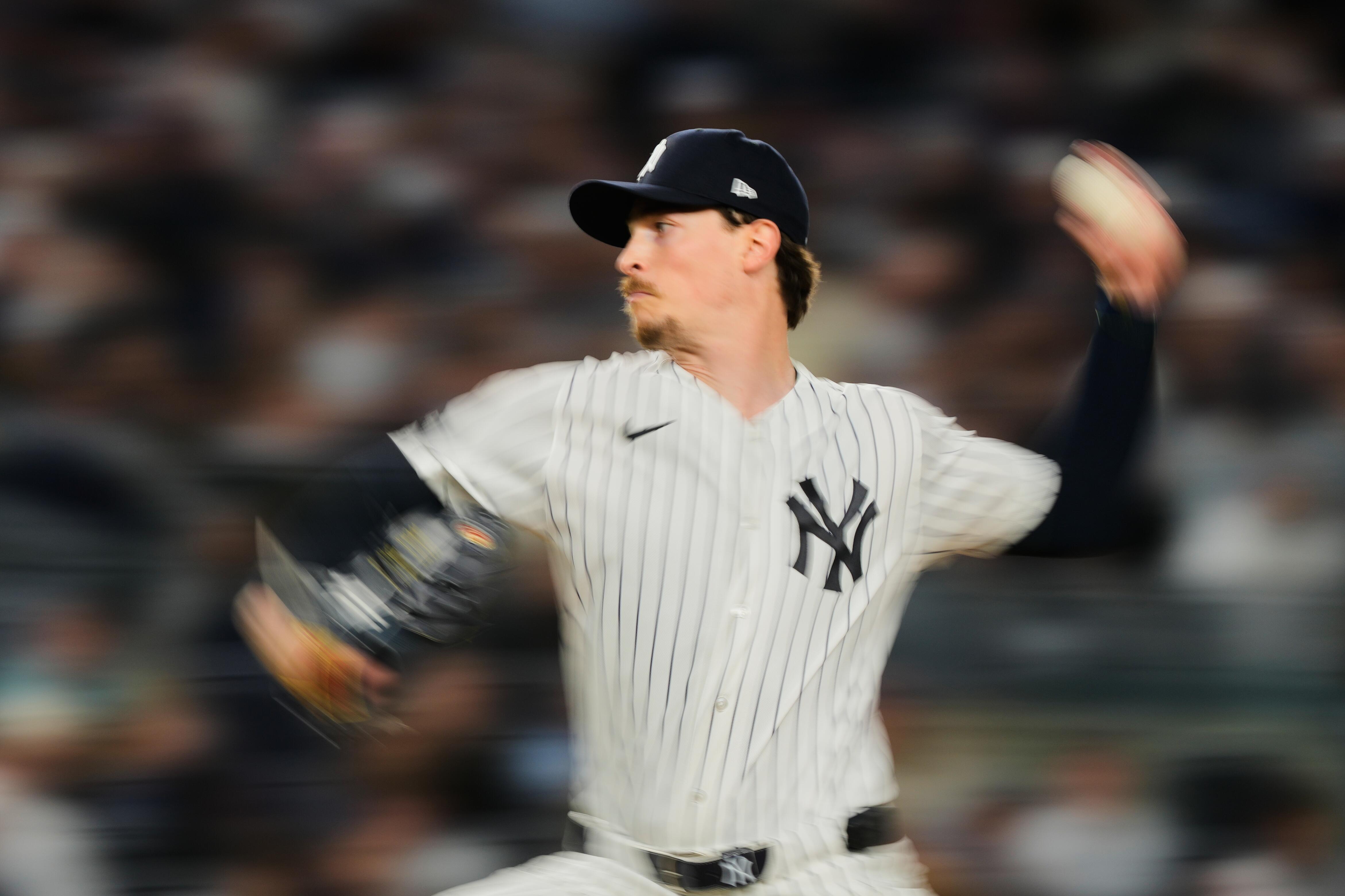 Max Fried pitches for the Yankees during the October 2026 ALDS