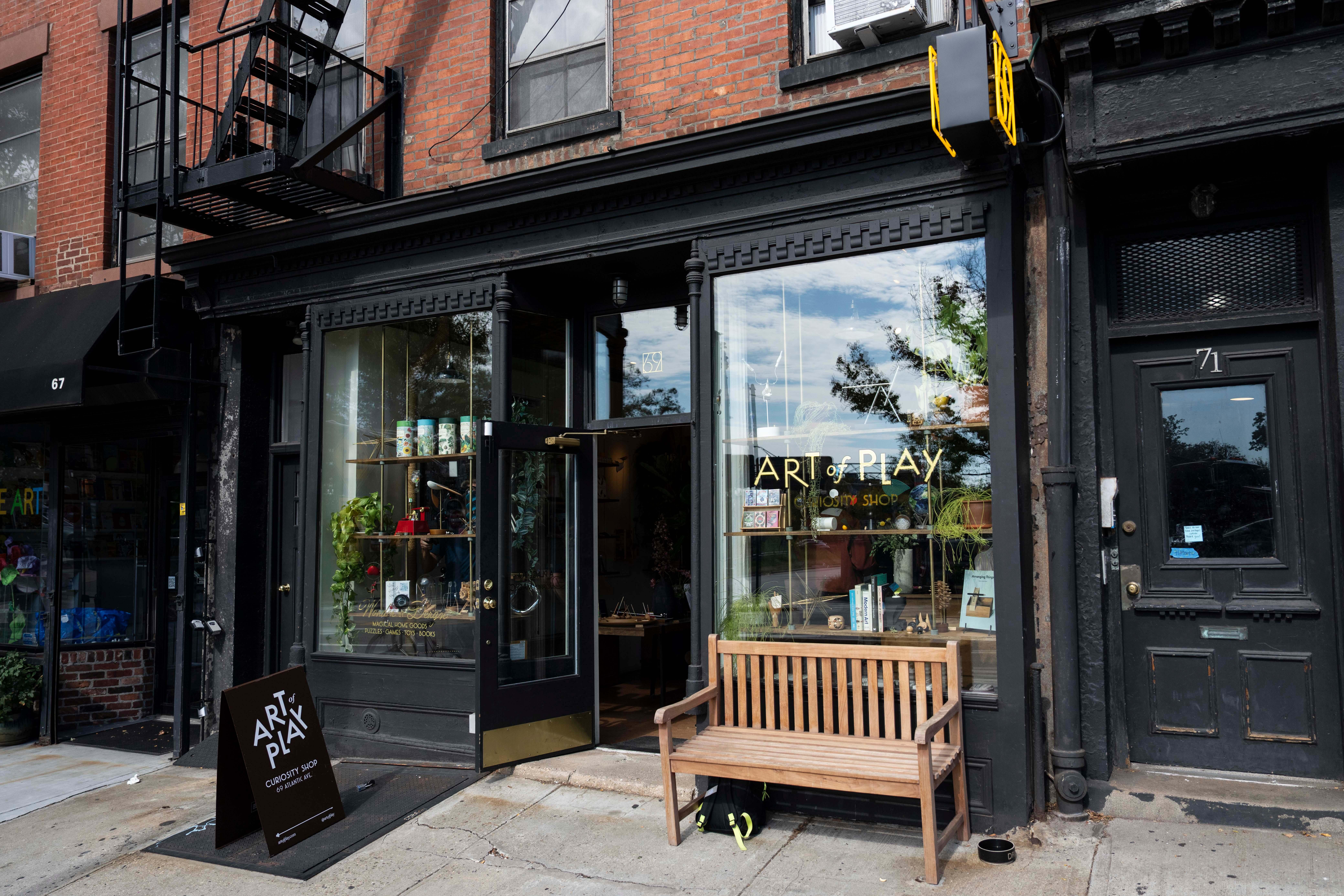 Exterior of Art of Play curiosity shop in Brooklyn, New York
