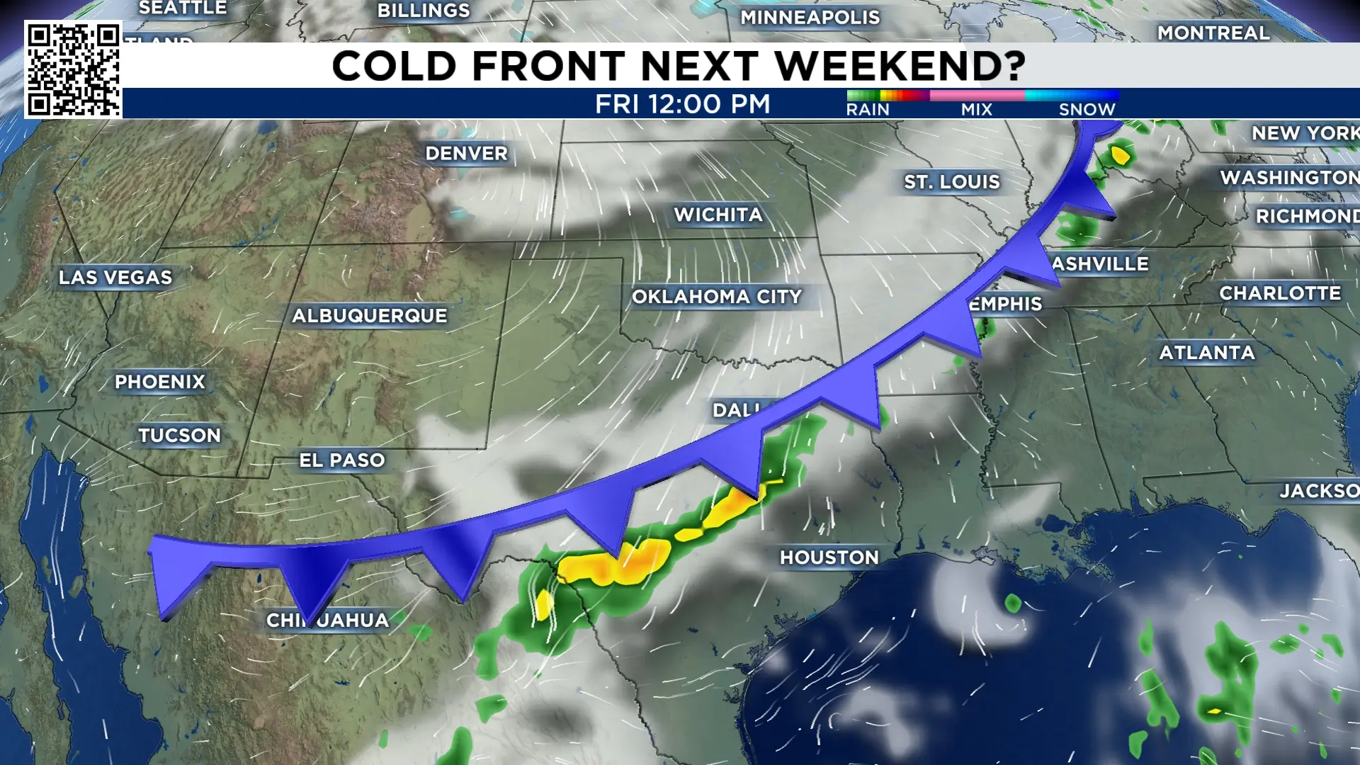 Scattered storms are back for Tuesday and our fall front still on track ...
