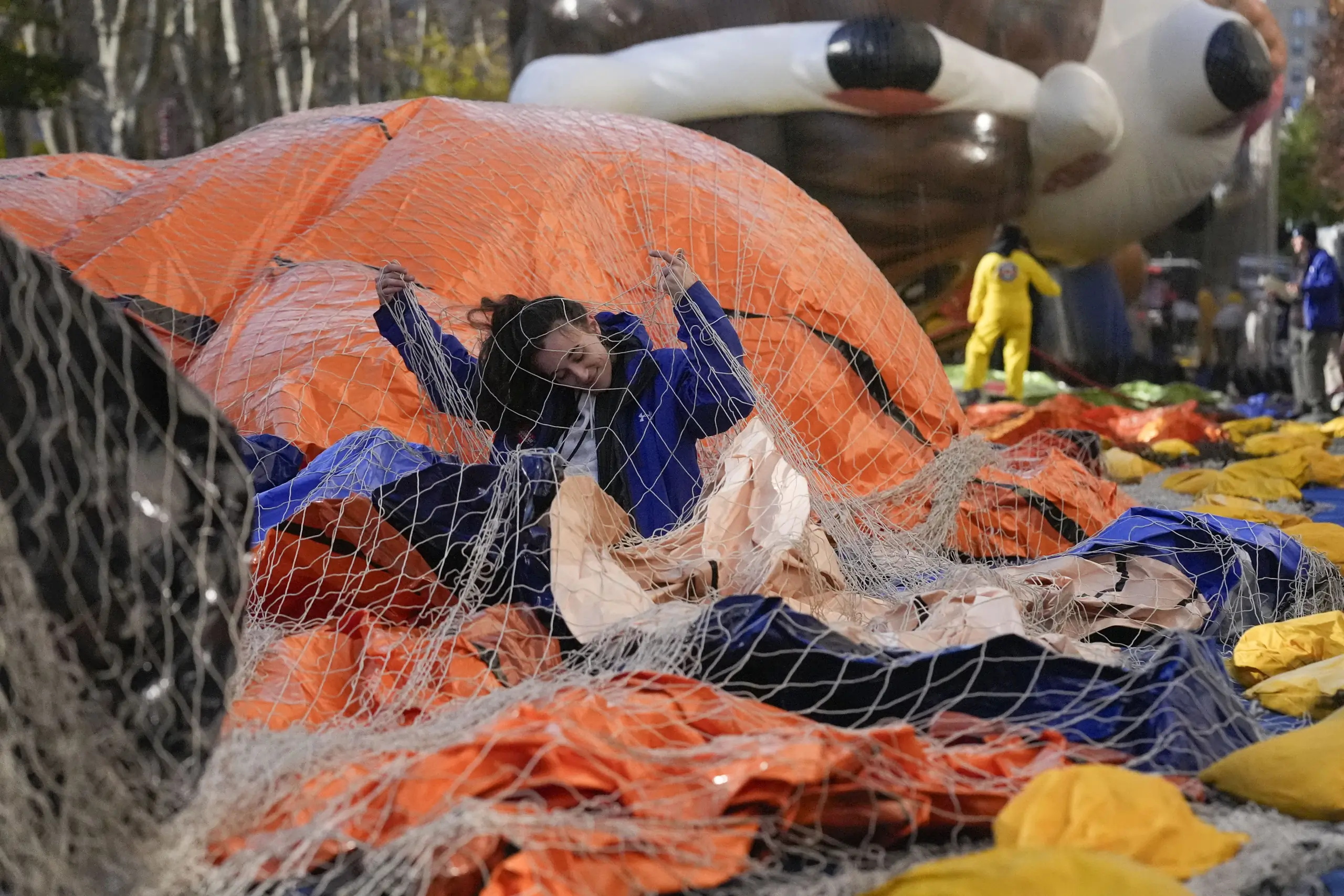 Massive balloons take shape ahead of the Macy's Thanksgiving Day