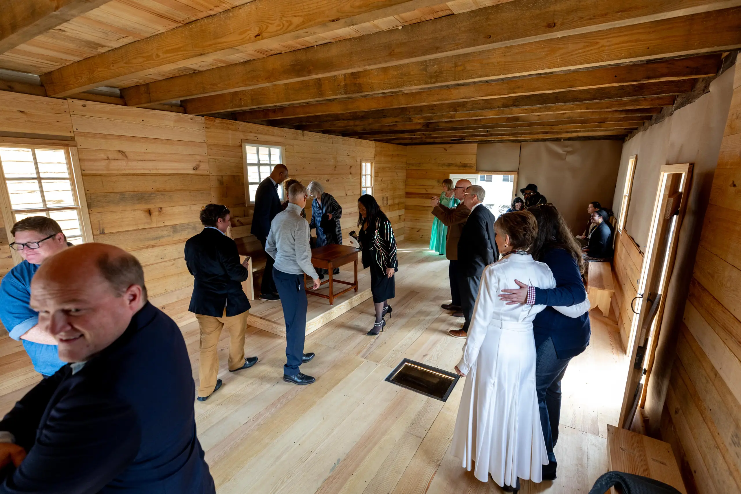 Congregants celebrate the reconstruction of one of America's oldest ...