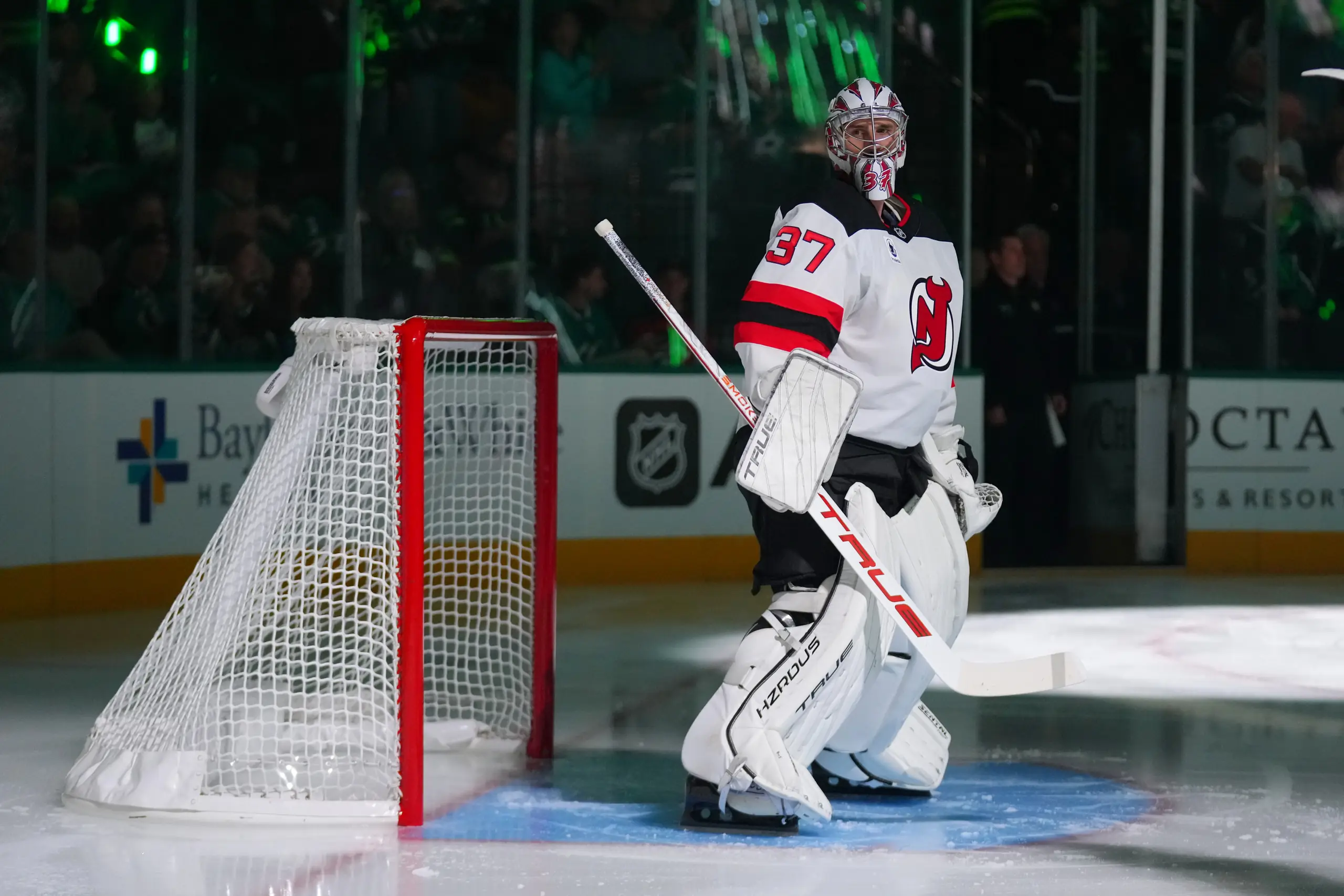 Connor Hellebuyck makes his New Jersey Devils debut as starter in net ...
