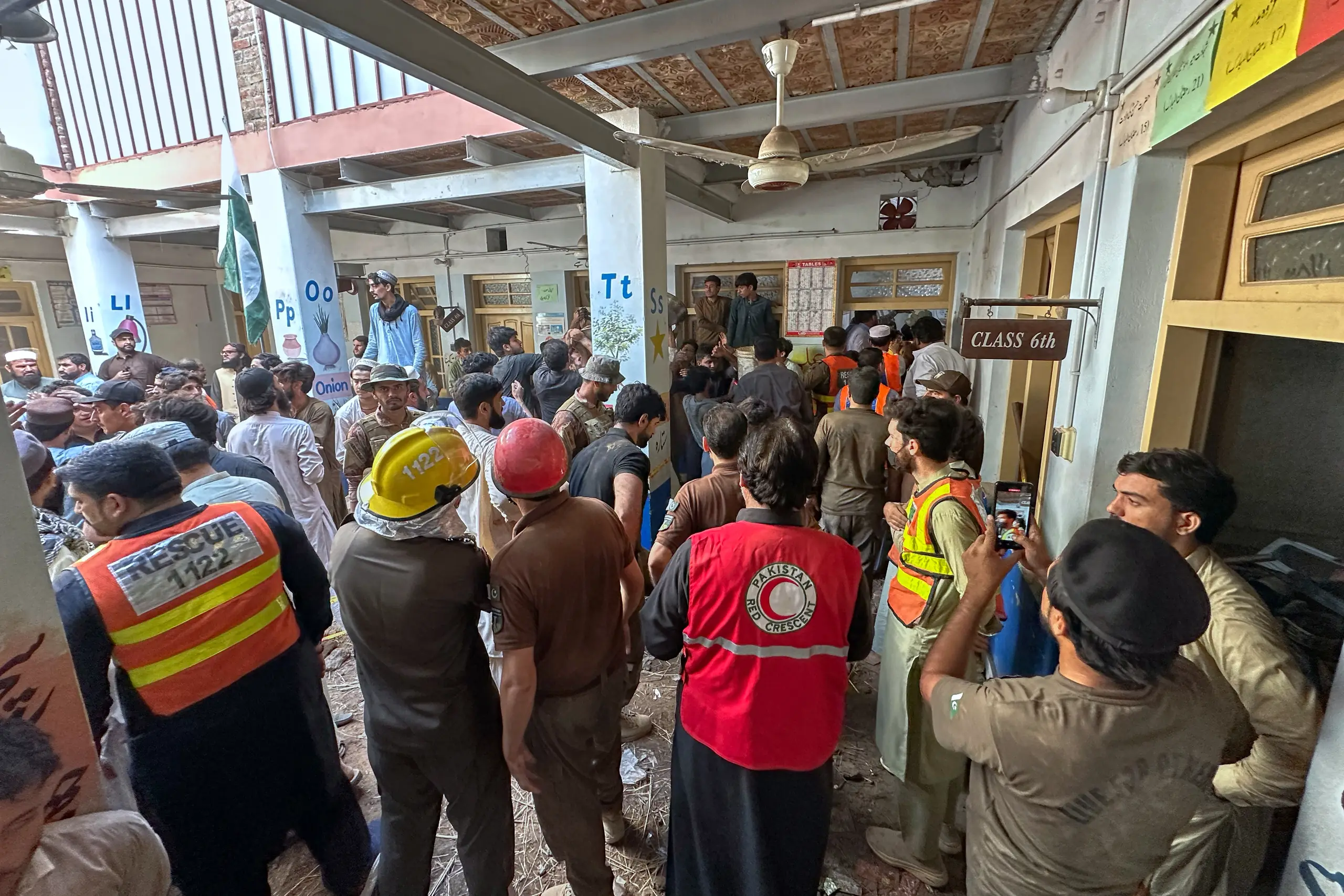 School roof collapse in Pakistan kills at least 35 and injures more than 50