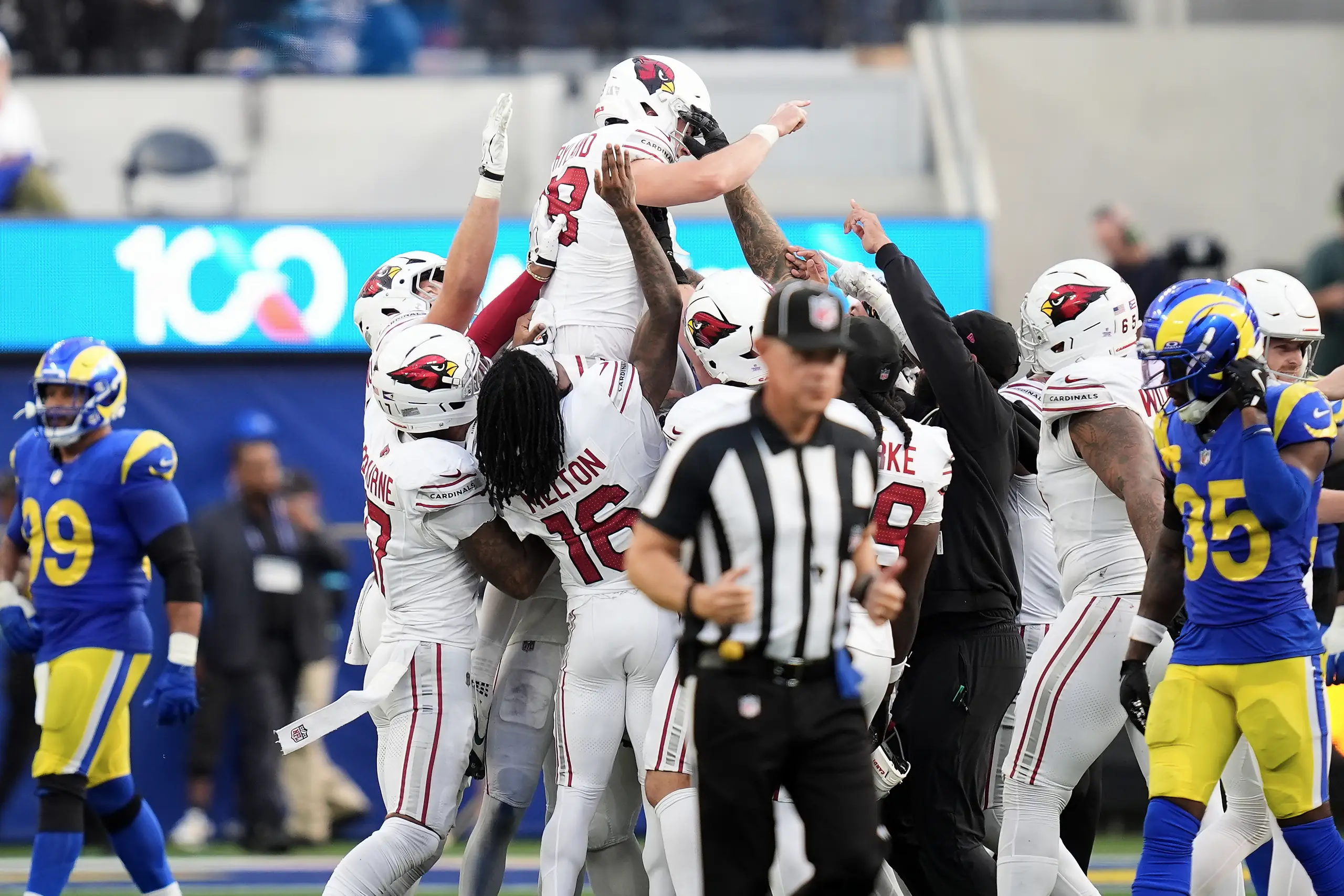 Cardinals upset Rams 18-16 on Chad Ryland's 6th field goal as time expires
