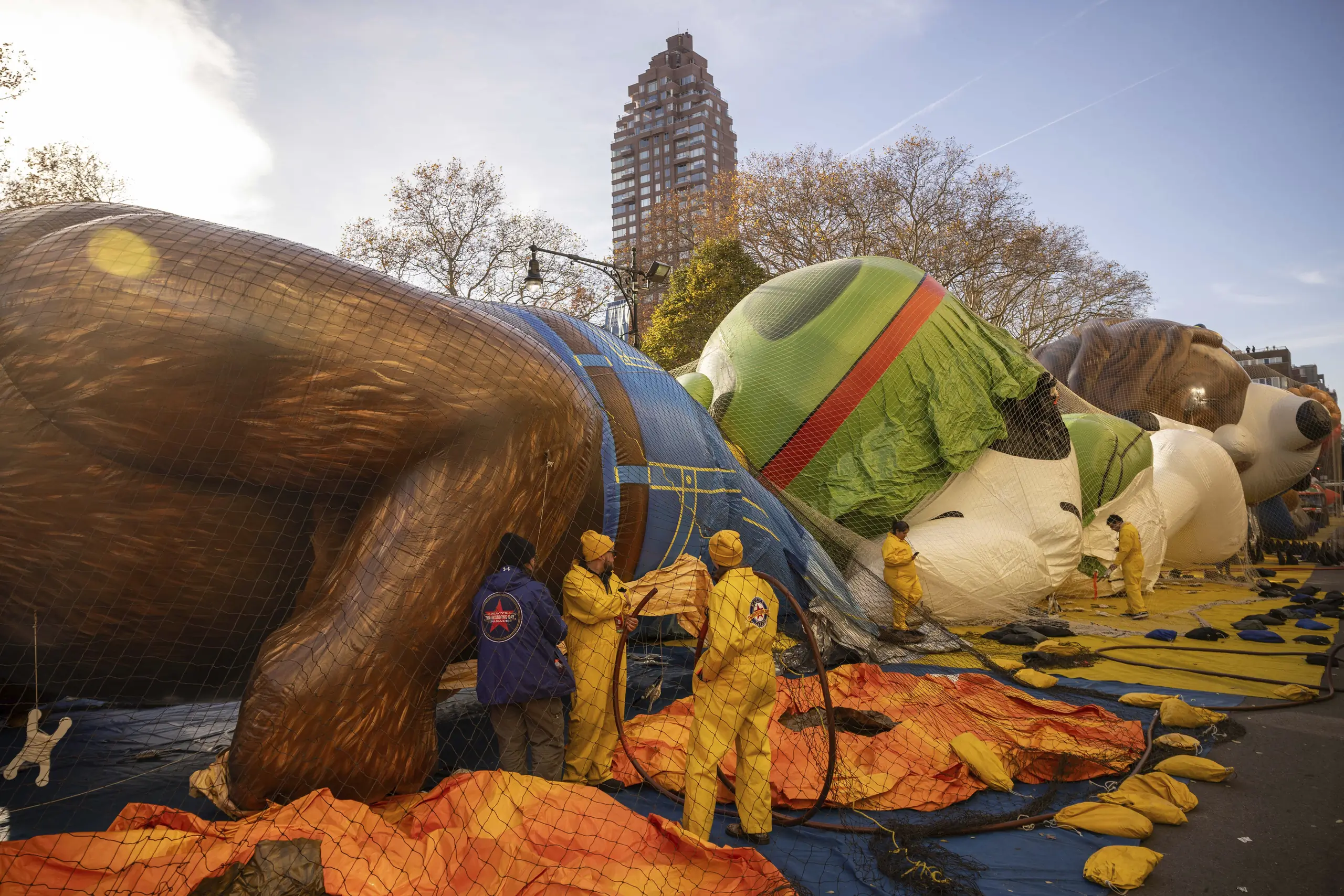 Massive balloons take shape ahead of the Macy's Thanksgiving Day