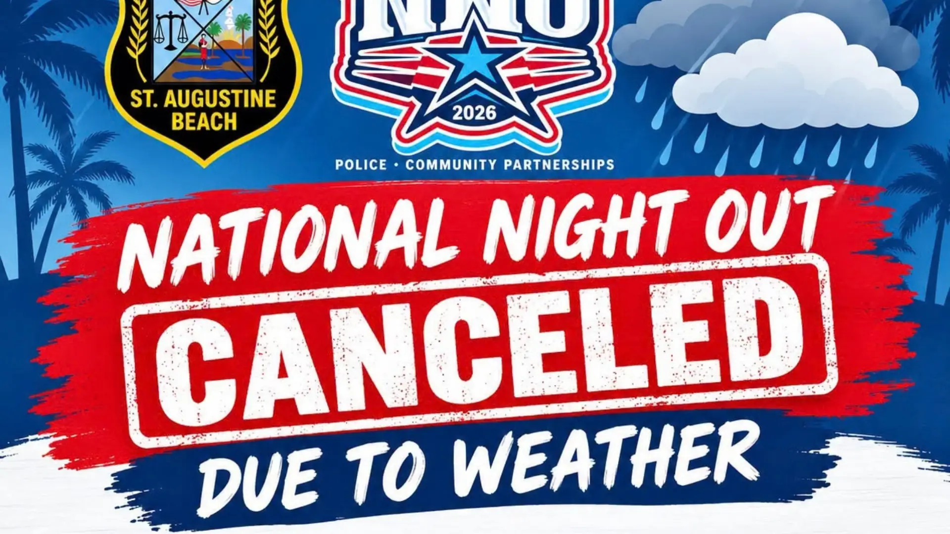 Local police agencies cancel National Night Out events due to weather