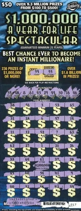 「ドラソンオールナイト」特別鑑賞券・半券（１９８９年３月１０日・１１日） Clay County woman wins $1M from scratch-off ticket purchased at