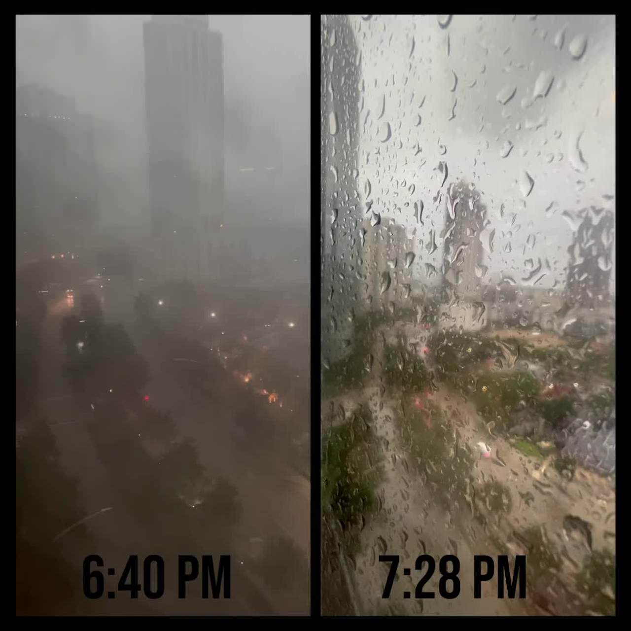 Look at the weather conditions in the Galleria. 