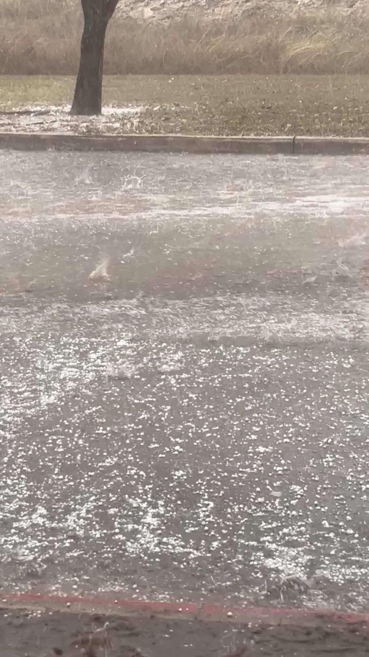 What a surprise. Little hail core right over us. 