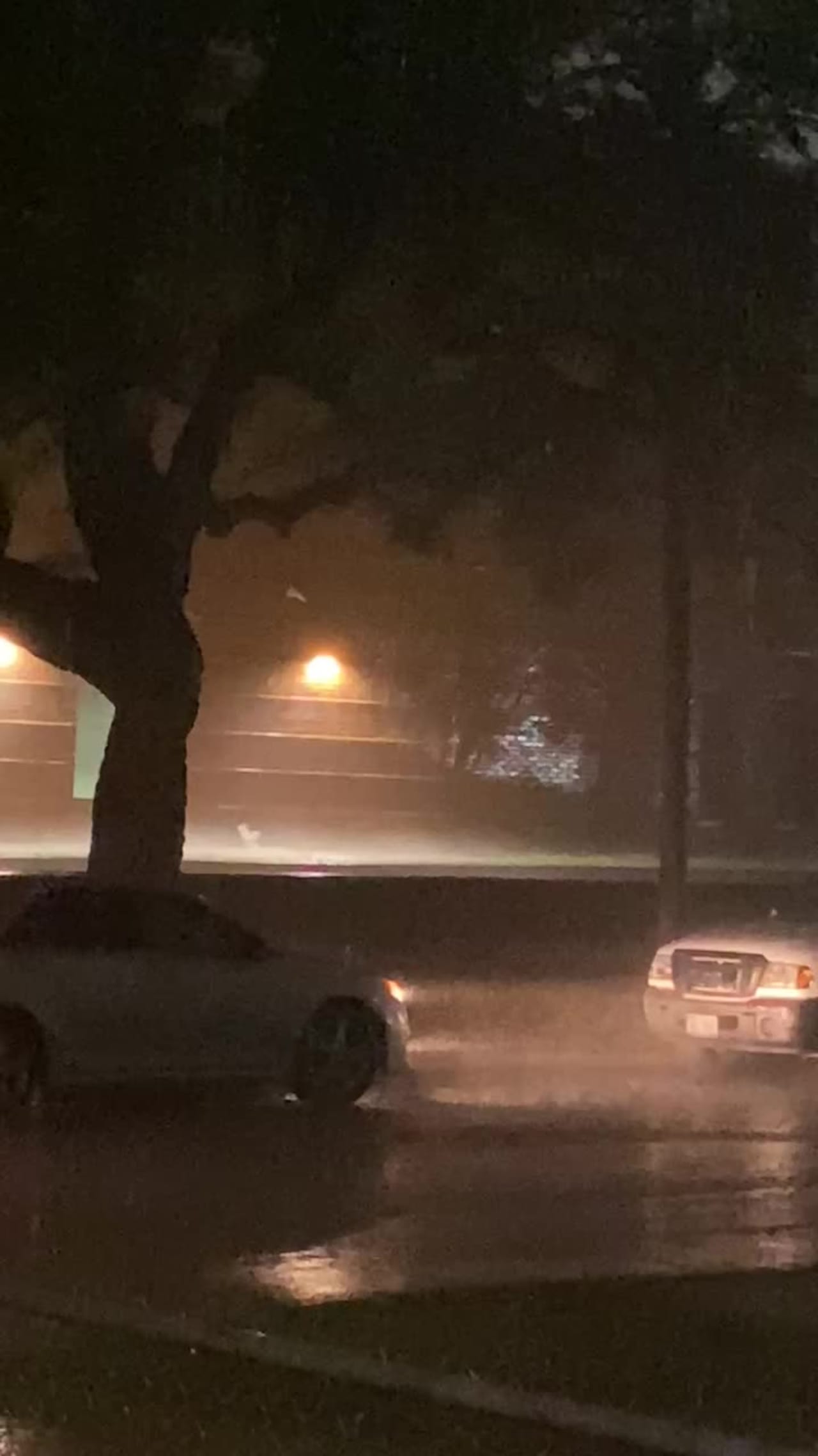 It’s raining and hailing.