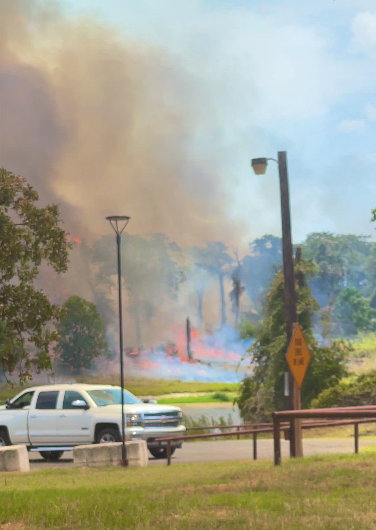 Fire today at Lake Somerville, Tx.  