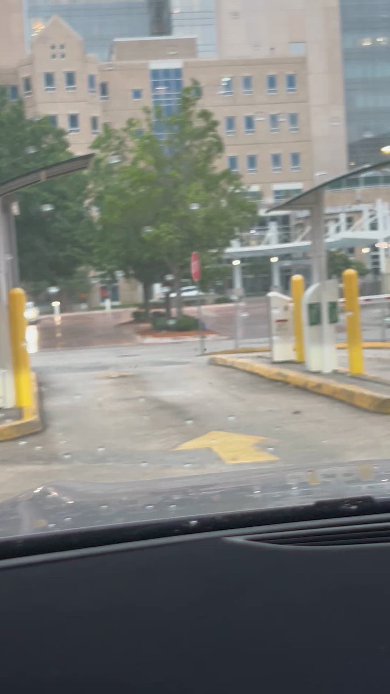 Stop sign started to spin rapidly as the storm approached 
