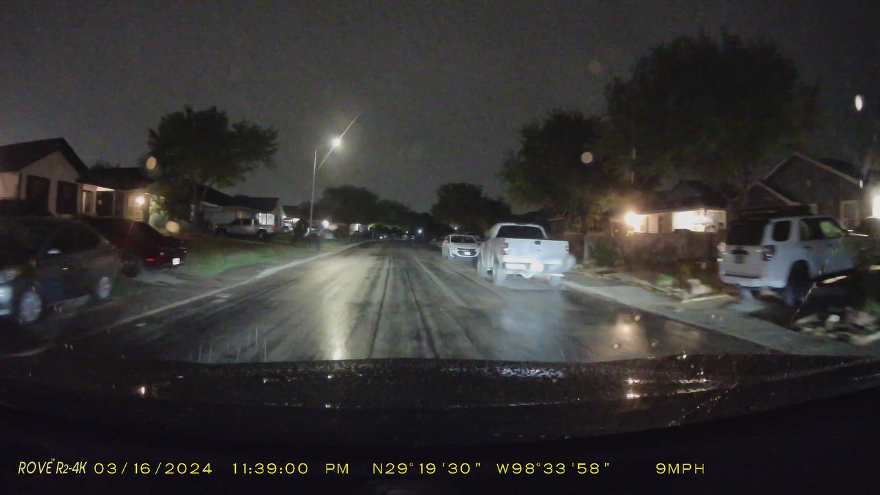This was taken on my dash cam when the storm was coming, that huge lightning strike 